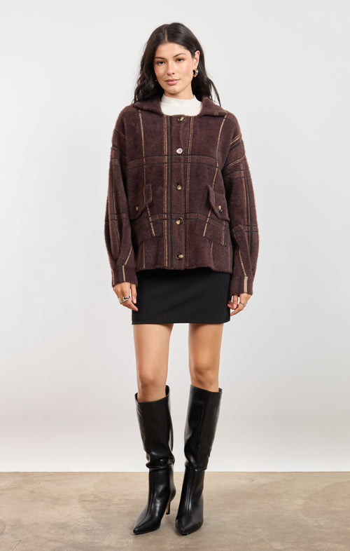 Lola Plaid Sweater Jacket