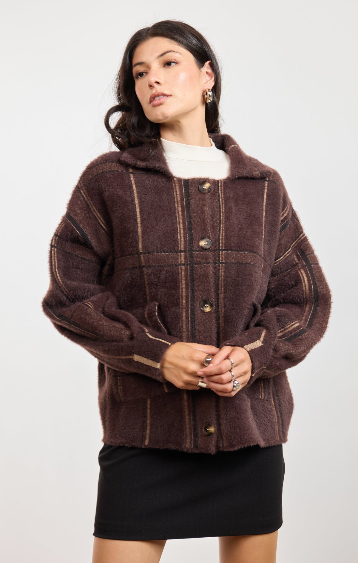 Lola Plaid Sweater Jacket